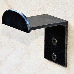 Blackened Steel Towel Hook: Minimalist Modern Robe Hanger