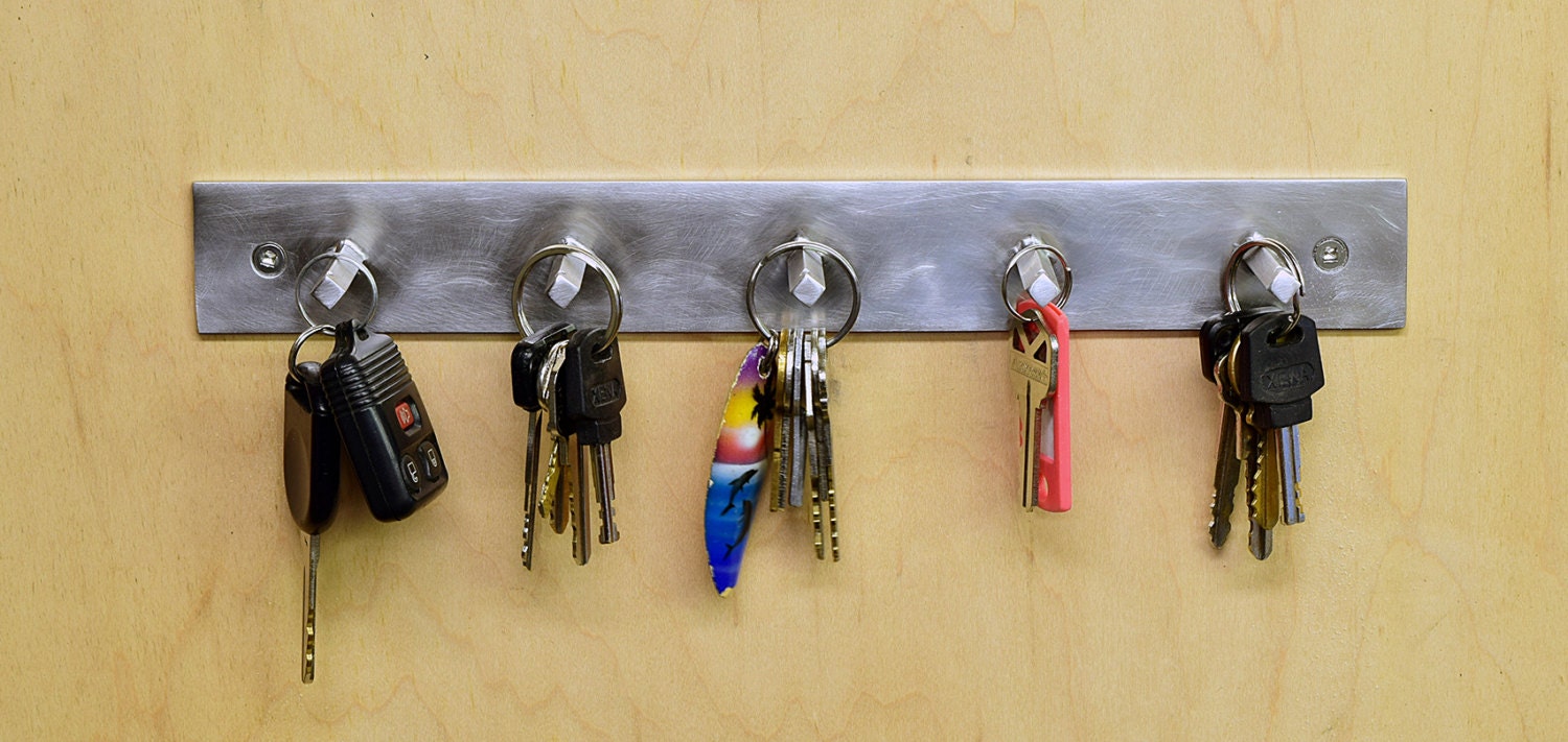 Modern Stainless Steel Key Rack: Minimalist Wall Key Holder - Etsy