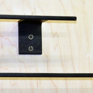 Minimalist Blackened Steel Towel Rack - Modern Kitchen & Bath
