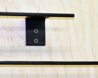Minimalist Blackened Steel Towel Rack - Modern Kitchen & Bath
