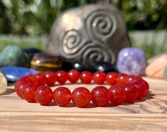 Natural Red Jasper beads, endurance gemstone Bangle, Red crystal Bracelet, Yoga Practice, Red nature Stone Bracelet, handmade