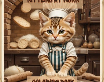 31 adorables páginas para colorear de gatos en el trabajo - Libro para colorear para adultos y niños, hojas para colorear de animales, descarga instantánea