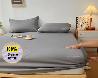 KLASLAV Kit Lenzuolo Con Angoli Messa A Terra – Cotone Organico E Fibra D'Argento – Tasca Profonda – Cavo 4,6 M – Completo