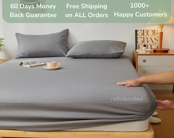 Earthing/Grounding fitted bed sheets 10% Silver Lining 90 Organic Cotton