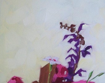 COLLECTION original oil floral still life of wildflowers