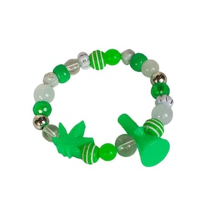 CUSTOM Pot Marijuana Leaf Bong Kandi BRACELET PLUR EdM Festival Rave Green Glass Beads Music Festival Sharing Mens Unisex Womens Giving 6.75