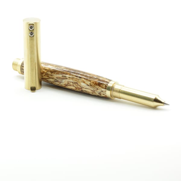 Hempwood Closed-End Rollerball Pen with Brass Hardware - Handcrafted in New Jersey, Perfect Father's Day or Graduation Gift.