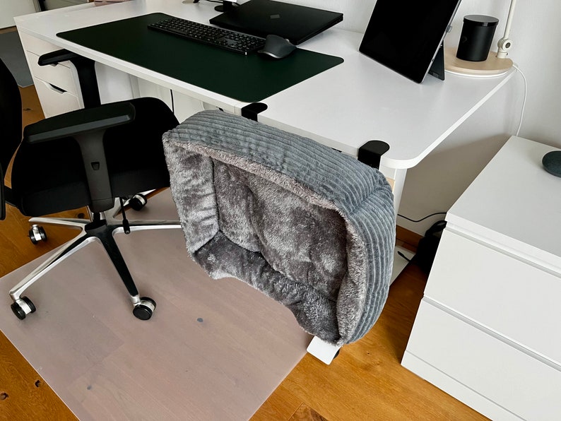 Katzenbett für den Schreibtisch zum anschrauben klappbar flexibel waschbar Katzenkorb Katzenkörbchen cat bed cat desk bed Bild 3