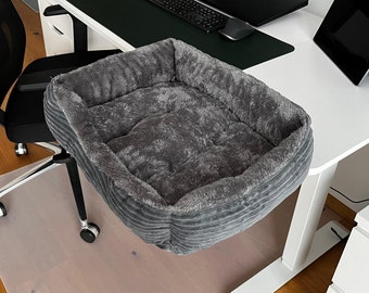 Lit pour chat pour le bureau à visser, pliable, flexible, lavable, panier pour chat, panier pour chat pour chats et petits chiens