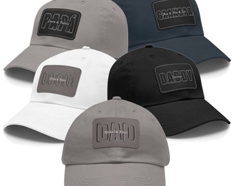 Custom Stamped Leather Patch Hat: Personalized Family Names Cap, Made in USA