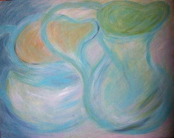 Original painting, Swirling Vessels