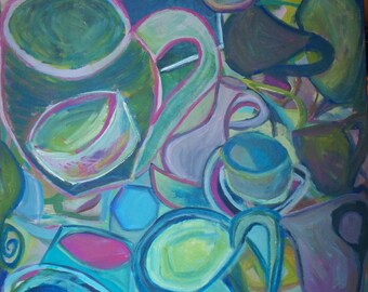 Original acrylic painting on canvas, "Vessels"