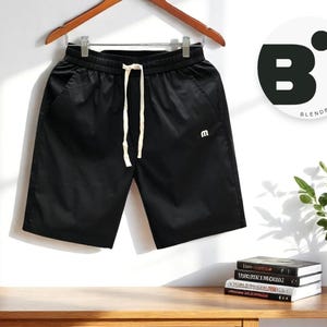 Men’s Summer Casual White Shorts | Lightweight Loose Fit Pants | Mid-Length Beach Outerwear | Simple Embroidery | Comfortable Daily Wear