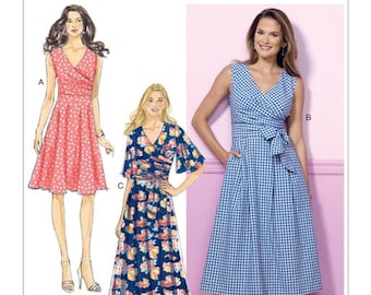 Uncut Butterick sewing pattern 6446 PATTERN Misses Dress & Sash - Size 6-14 14-22  FF