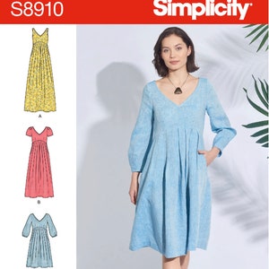 Uncut Simplicity Pattern 8910 S8910 Misses' Dress Size - Etsy