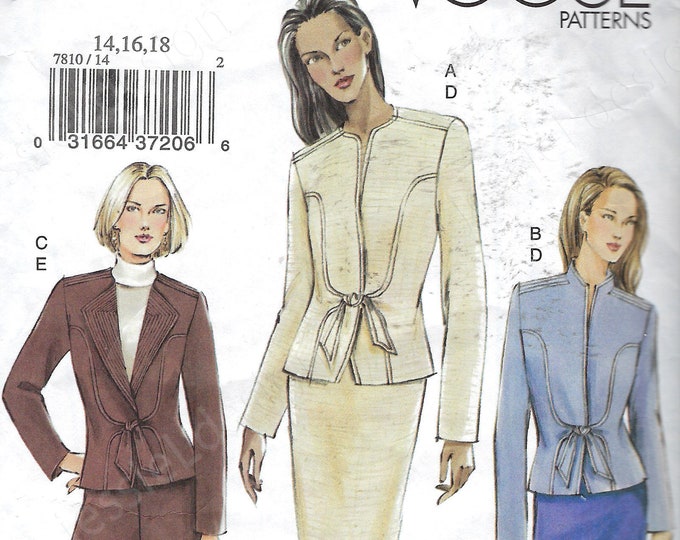 Uncut Vogue Sewing Pattern 7810 Women's Suit Sewing Pattern Size 810