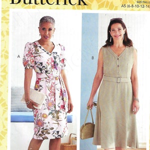Uncut butterick Sewing Pattern 10962 10951 6809 Misses&#39; Dress, Sash and Belt size 6-14 14-22 Factory Folded