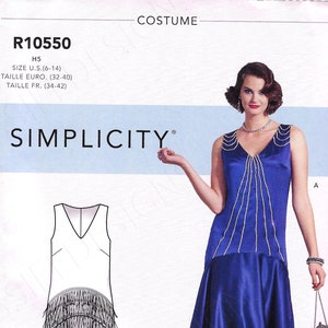 Uncut Simplicity Sewing Pattern 10550 9088 1920&quot;s FLAPPER DRESS Misses costume size 6-14 14-22 FF