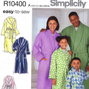 Uncut Simplicity Sewing Pattern 11185 10707 10400 1562 Unisex Child Teen Adult Robe & Belt XS-l xS-XL FF