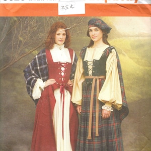 Uncut Simplicity Sewing Pattern 3623, Outlander, Highlander, Celtic, Women's Costume Blouse, Skirt, Vest, Sizes 6-8-10-12 14-20 FF