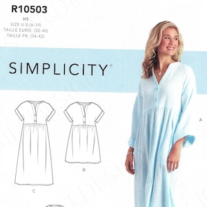 Uncut Simplicity Sewing Pattern 10692 10503 S9102 9102 Misses' Caftan & Dresses size 6-14 16-24 FF