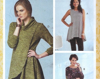 Uncut BUTTERICK sewing pattern 10795 6752 Sewing Pattern Misses Very Easy Fit and Flare Knit Tunics sz xs-s-m L-XXL FF