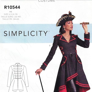 Uncut Simplicity Sewing Pattern 11148 10544 9086  Misses' Steampunk Costume Coats size 6-14 14-22 FF