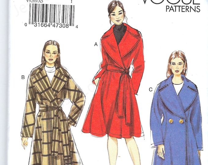 Uncut Vogue Sewing Pattern 9289 Misses Coat in 3 Lengths Sewing Pattern ...