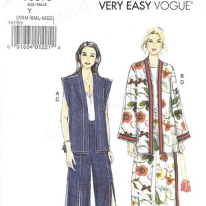 Uncut Vogue Sewing Pattern 10215 9375 9375 Easy Wide Leg Pants Culottes ...
