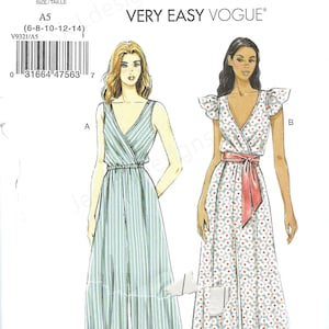 Uncut vogue sewing pattern 964 9321 Jumpsuit pattern. Jumpsuit pattern with tie back Size 6-14 or 14-22 FF