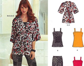 misses kimono jacket top pants dress simplicity sewing pattern 0989