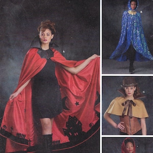 Uncut Simplicity Sewing Pattern 11561 10292 9008 Misses' 4 Different Capes with Tie Closures Costumes size S-L FF
