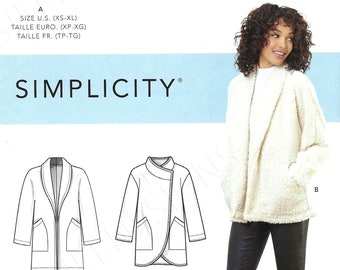 Uncut Simplicity Sewing Pattern 522 529 10711 8218 Womens Winter Jackets in 3 Variations Size X Sm, Sm, Med, Lg, X Lg   FF