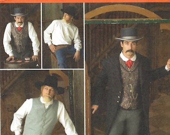 Patrón de costura Simplicity sin cortar 2895 para levita, camisa y chaleco para hombre, tallas 38-44 46-52 FF