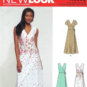 Uncut New Look Sewing Pattern 6600 10073. Misses Wrap Dress Pattern ...