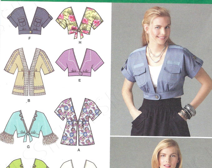 Uncut Simplicity Sewing Pattern 2223 Jacket Tops Trim Variations Size 6 ...