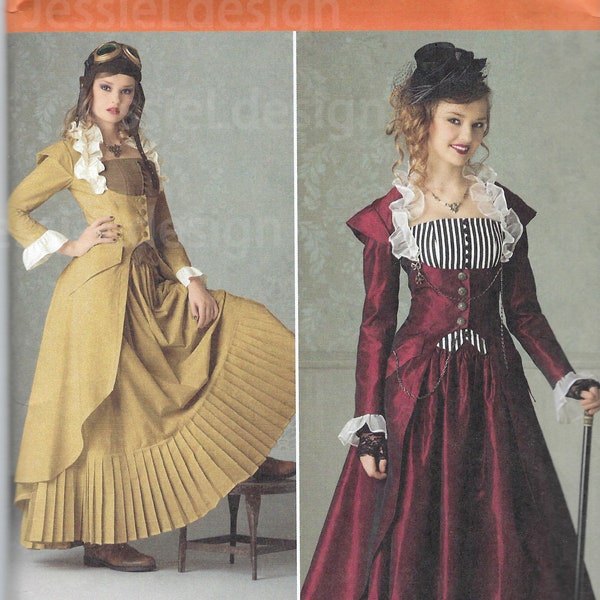 Uncut Simplicity sewing pattern 498 872 2172 misses costume Steampunk Jacket Corset Skirt size 6-8-10-12 14-22 FF