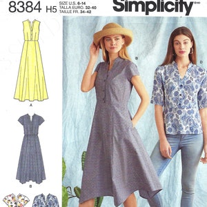 Uncut Simplicity Sewing Pattern 671 8384 Misses' Dress with Length Variations and Top Sewing Pattern - Size 6-8-10-12-14 16-24 FF