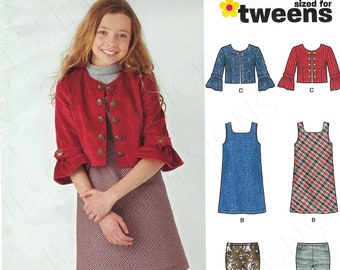 8-16 6592 TWEENS DRESS JACKET LEGGINGS Sz NEW SIMPLICITY SEWING PATTERN H0183