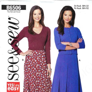 Uncut butterick sewing pattern 6506 Misses&#39;/Misses&#39; Petite Paneled Skirt Size A (8-24) FF