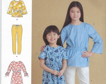 Uncut Simplicity Sewing Pattern 10255 8965 Kids Girls Toddler Top, Leggings Sweatpants, Lounge Size: 3-6 7-14 FF