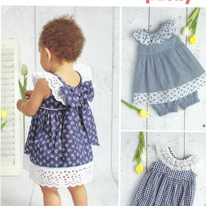 Uncut Simplicity sewing pattern 8614 Babies' Romper, Dress, and Panties XXS XS Sml Med Lrg FF image 1