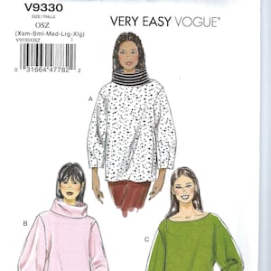 Uncut vogue sewing pattern knit top - Vogue 9330 - bust 29.5 to 44 inches - size XS S M L XL FF