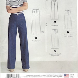 Uncut Simplicity Sewing Pattern 215 8701 Misses' Pants with Options for Design Hacking Sewing Pattern  size 6 - 14 16-24 FF