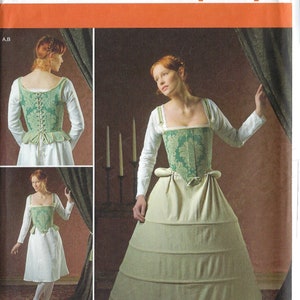 Uncut Simplicity Sewing Pattern 2621 Historic 16th Century Corset Shift Hoop Skirt Bum Roll Pattern Womens  Size 8 10 12 14 16 16-24 FF