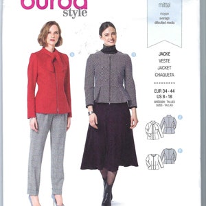 Uncut Burda sewing Pattern 6293 misses jacket size 8-18 FF