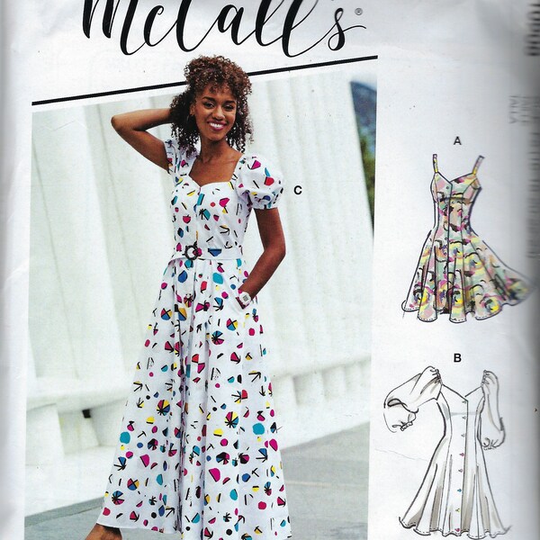 Patrón de costura McCalls sin cortar 10908 8177 para vestido de señorita, tallas 6-14, 16-18-20-22-24 FF
