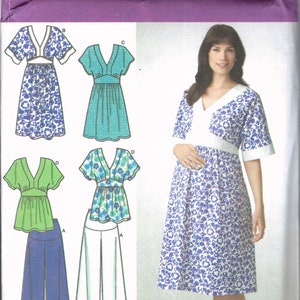 Uncut Simplicity sewing Pattern 3888 Sewing Pattern Maternity Dress Tunic Top Gauchos Sz 6-14 14-22 FF