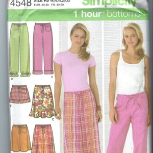Uncut Simplicity Sewing Pattern Misses Skirt in Three Lengths, Pants in ...