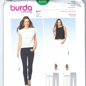 Uncut Burda Style sewing pattern Pants - Slim Pants - Jeans 6543 size 6-20 FF